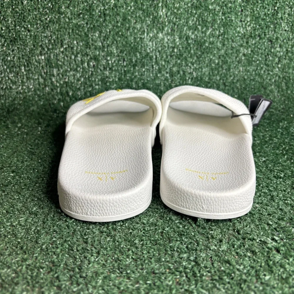 NEW Armani Exchange Logo Slide Sandal Mesh Strap Designer Beach White Mens 11‎